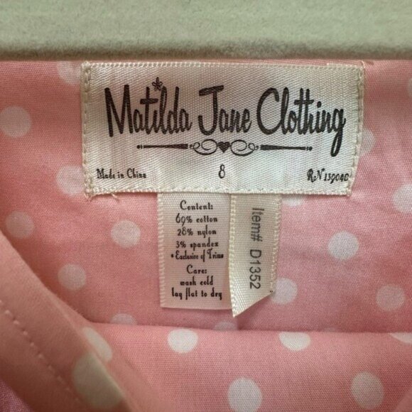 Matilda Jane Girls 8 Good Hart Tiered Knot Dress Sleeveless Patchwork Pink D1352 - Picture 6 of 7